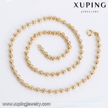 43820 Wholesale fashion women jewelry simple design gold plated beads chain necklace